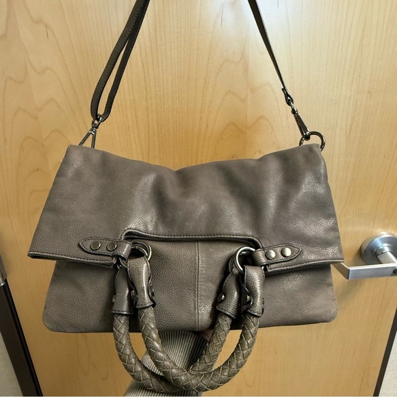 Elliott Lucca Gray Leather Tote Bag - Picture 6 of 10